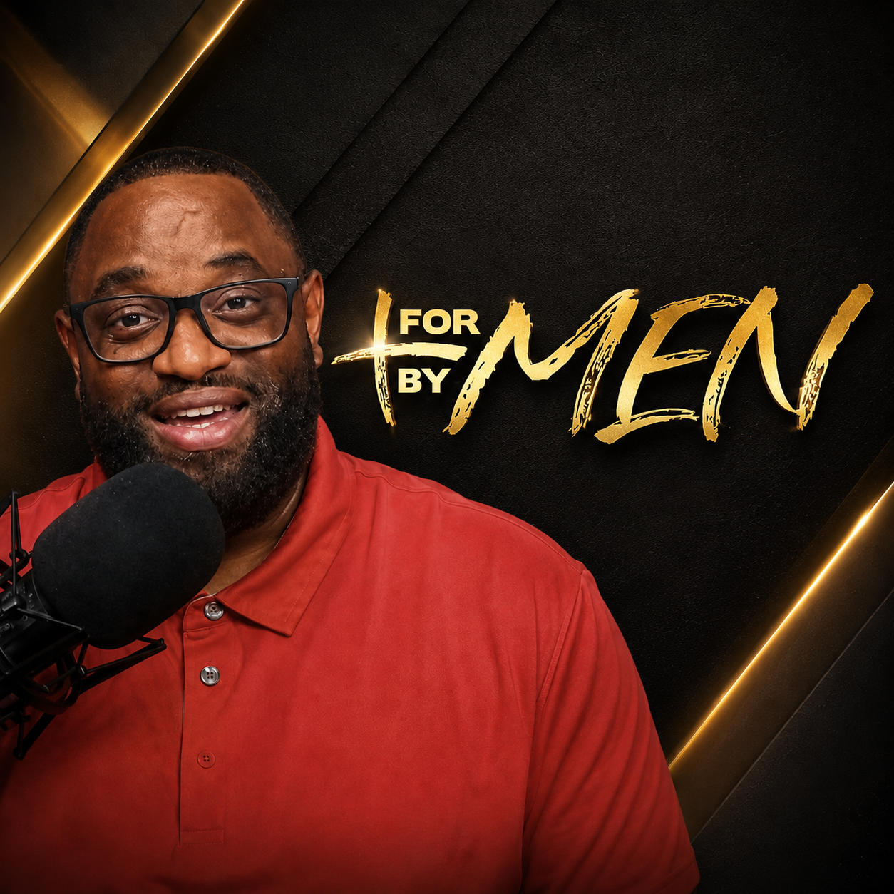 Founder Jason Alexis behind the podcast microphone